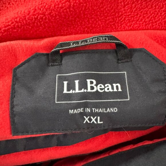 L.L. Bean Ski Snow Jacket Mens 2XL Black Red Nylon Fleece Lined CJ-2049 - Picture 11 of 12